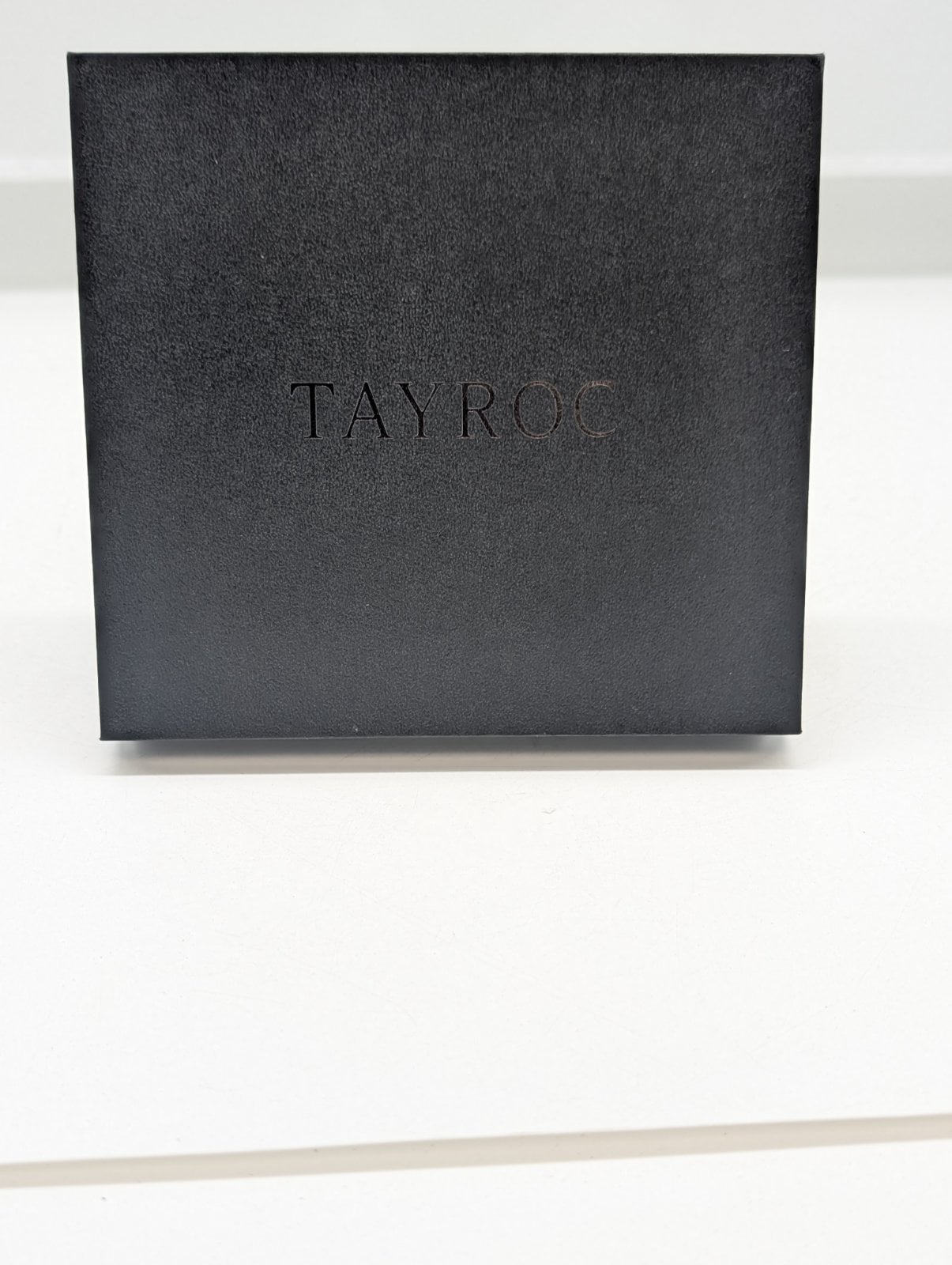 Tayroc black saffiano leather bifold wallet with box, Black