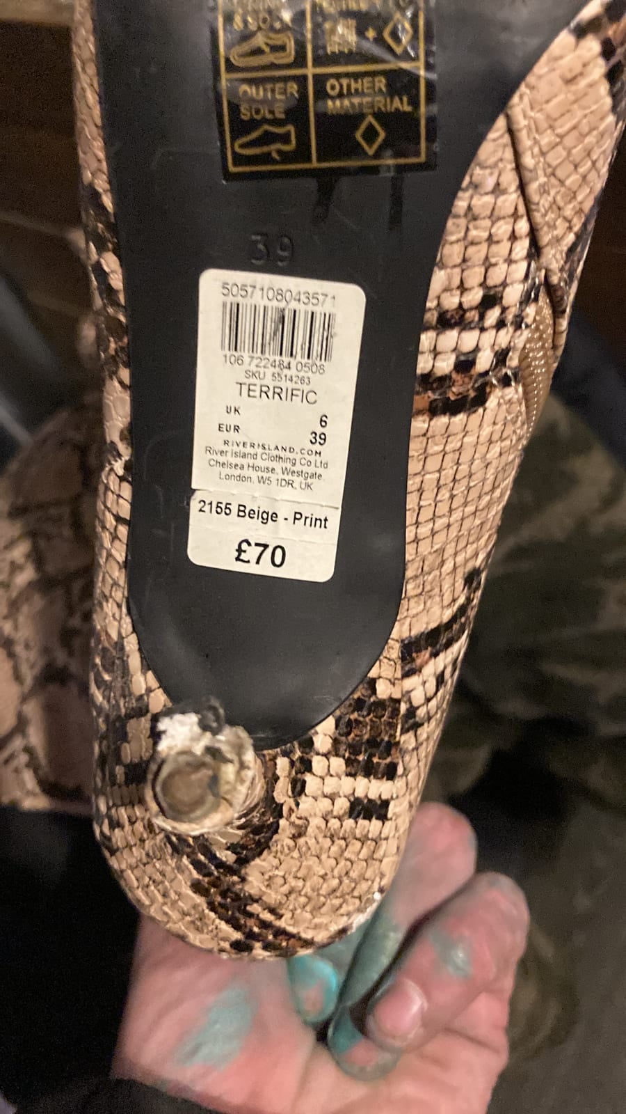 River Island RiVERISLAND HIGH LED BOOTS, Beige, size UK 6