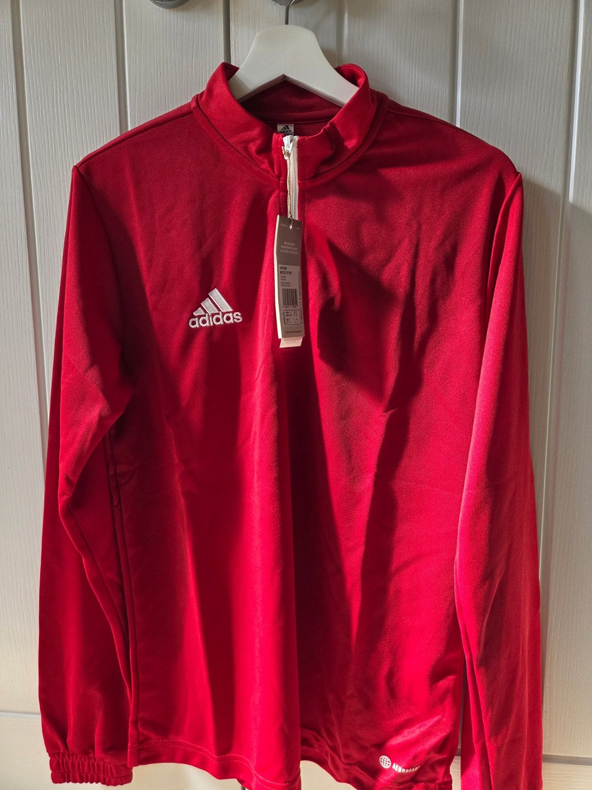 Adidas Addidas quarter zip football top, medium men's in red, Red, size M