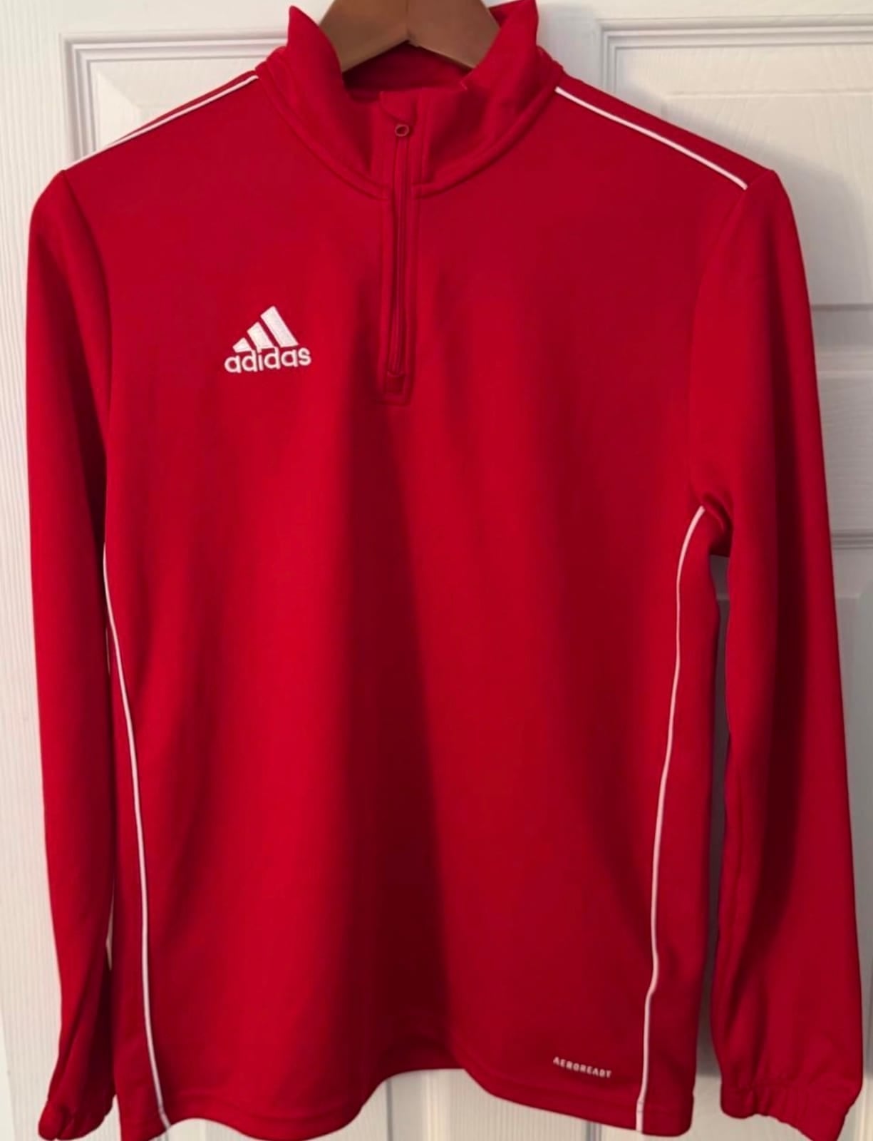 Adidas quarter-zip training top red Aeroready, Red, size M