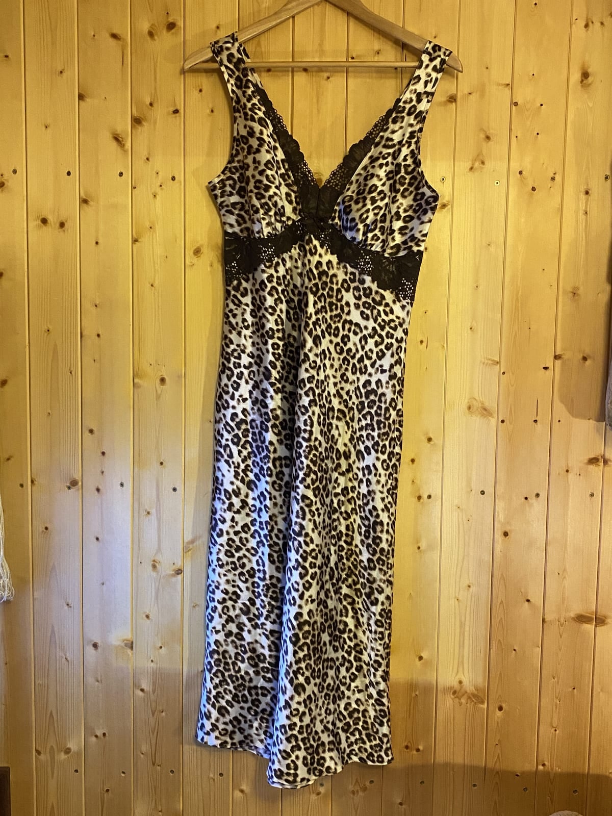 Per Una Leopard Print Night Dress, Brown, size UK 10