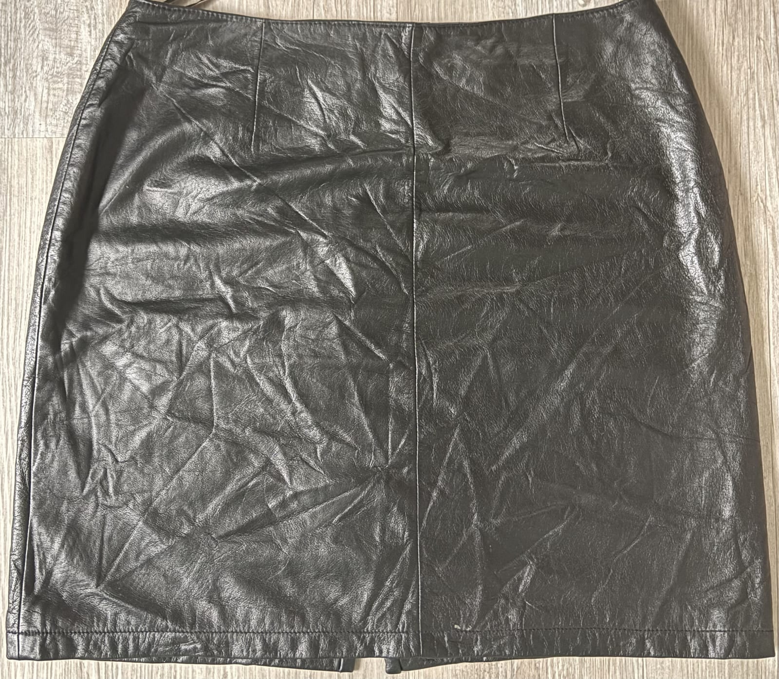 Wilsons Leather Maxima black leather mini skirt, size 16, Black, size UK 14