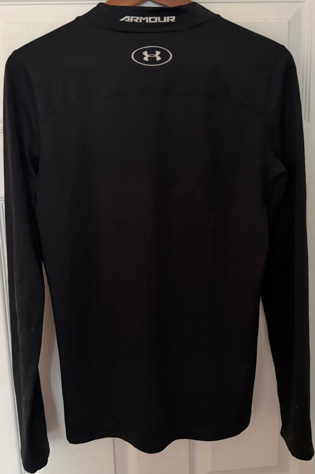 Under Armour ColdGear fitted mock neck base layer, black, youth XL, YXL, Black, size YXL