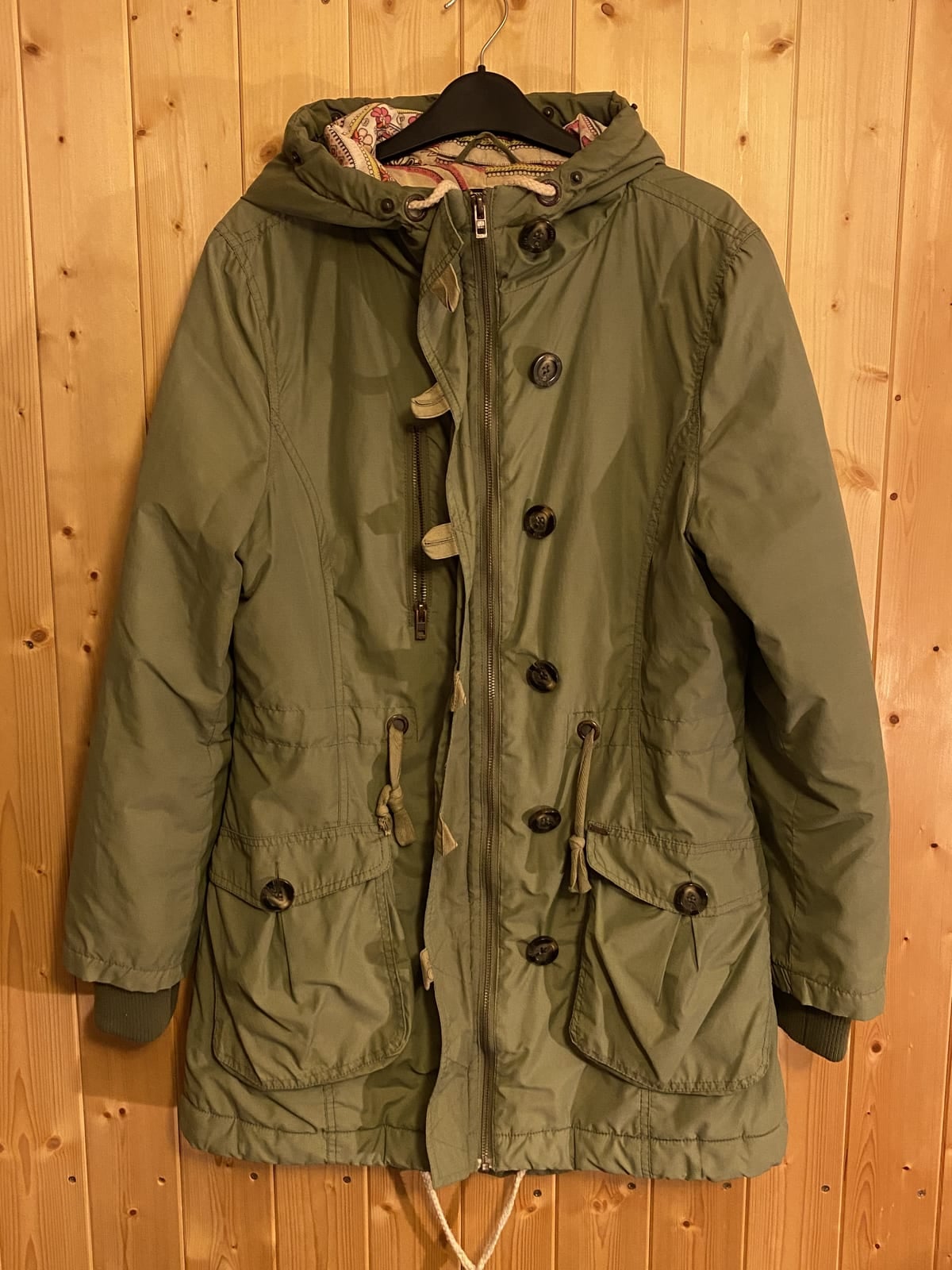 Ladies Animal Coat, Green, size UK 12