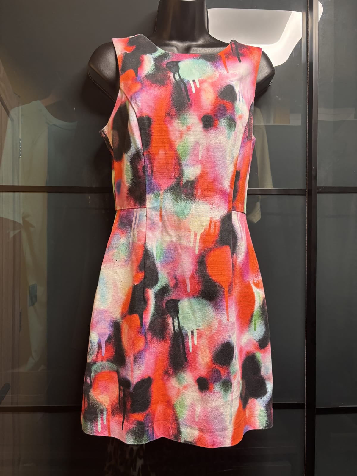 French connection graffiti mini dress, Multi, size UK 10